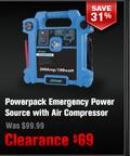 Powerpack Emergency Power Source with Air Compressor     300 Amps, 100 Watts